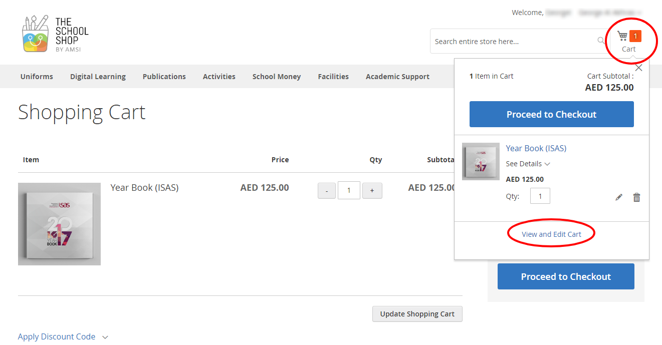 image shop.amsi proceed to cart