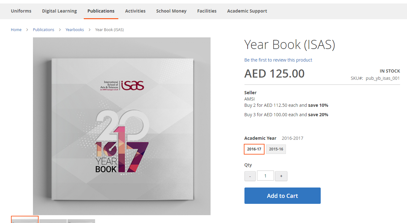 image shop.amsi item view